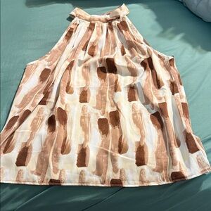 SHEIN Brown and Cream Abstract Women's Skirt